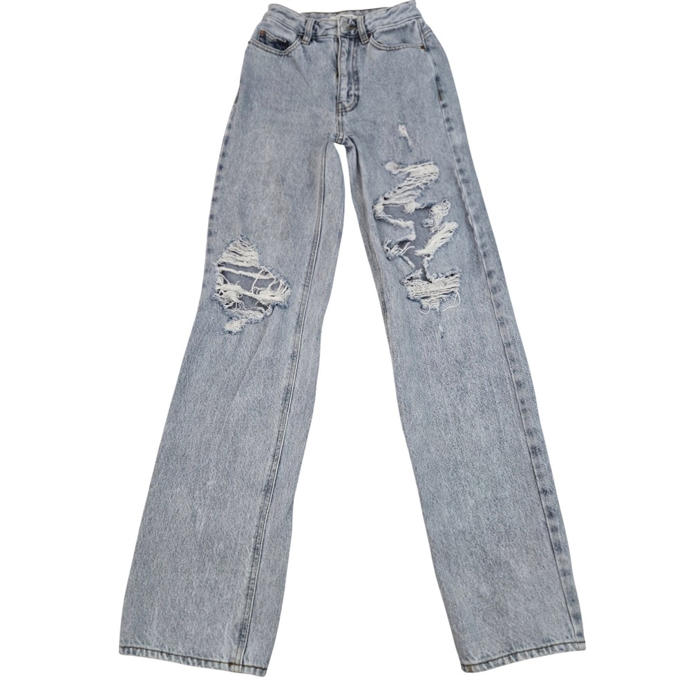 PacSun 90s Boyfriend Jeans Women's 22 Distressed High Rise Light Wash Thrashed